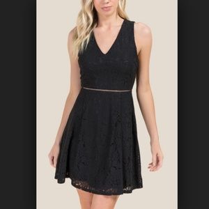 NWT Francesca's Black Lace Crochet Dress - Large